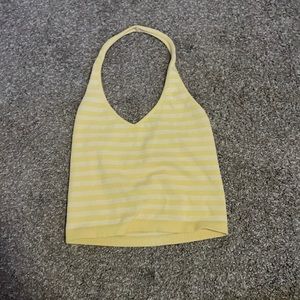 Yellow halter tank top